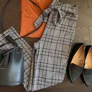 Plaid Pants with Zipper